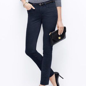 Ann Taylor The Skinny Velvet Pants Size 10 Curvy Fit Navy Blue